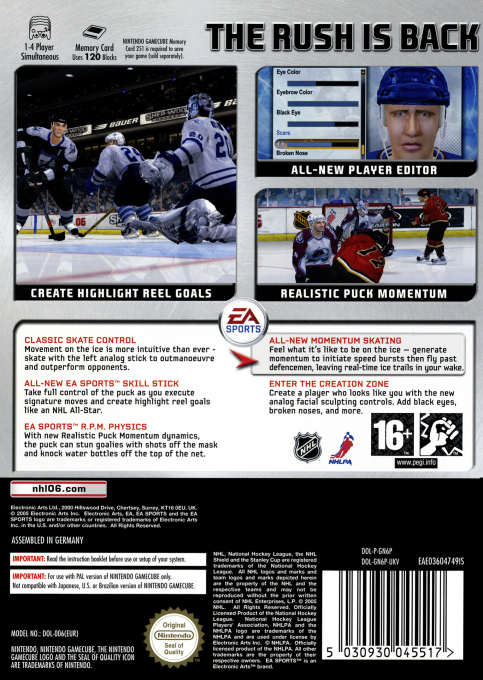 NHL 06 — box-2D-back (EU)