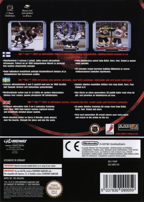 NHL Hitz 2002 — box-2D-back (EU)