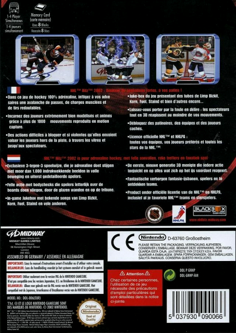 NHL Hitz 2002 — box-2D-back (FR)