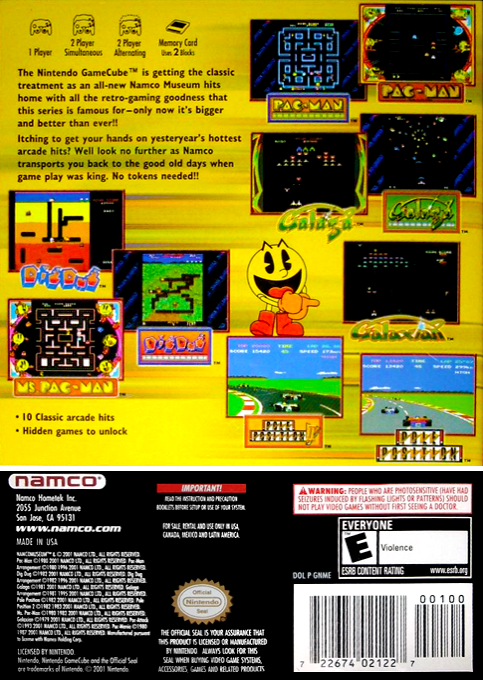 Namco Museum — box-2D-back (US)