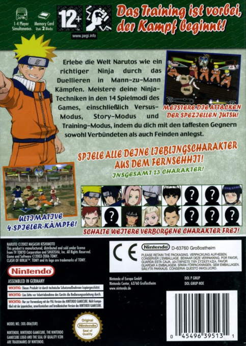 Naruto - Clash Of Ninja - European Version — box-2D-back (DE)