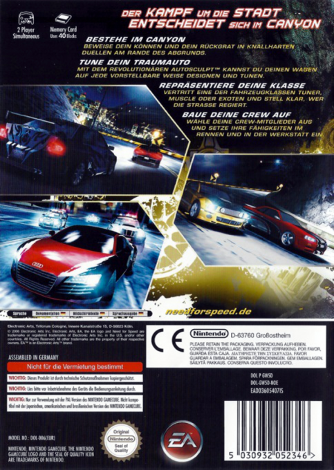 Need for Speed - Carbon — box-2D-back (DE)
