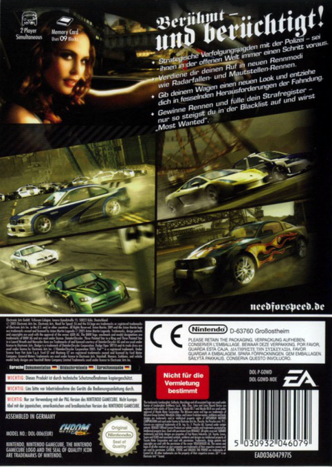 Need For Speed - Most Wanted — box-2D-back (DE)