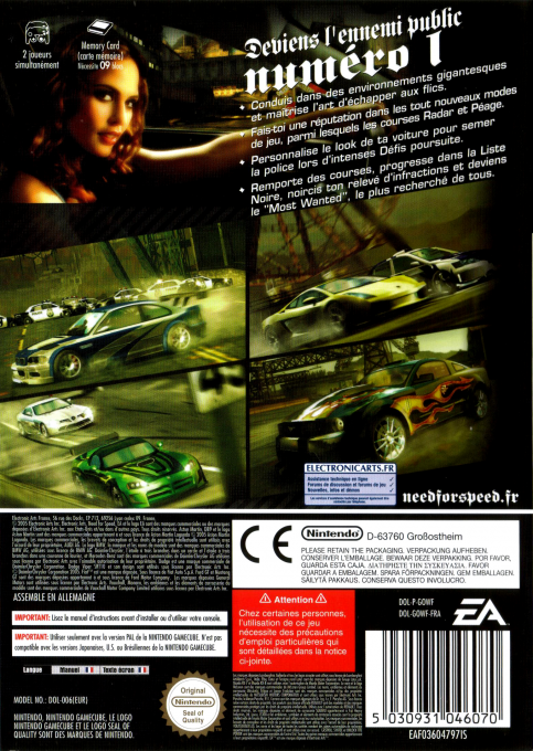 Need For Speed - Most Wanted — box-2D-back (FR)