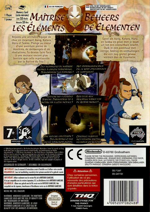 Avatar - The Legend of Aang — box-2D-back (FR)
