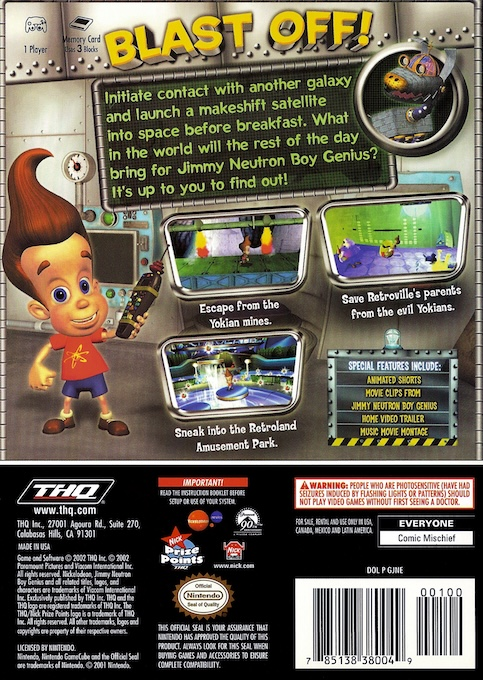 Jimmy Neutron - Boy Genius — box-2D-back (US)