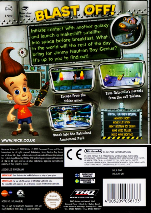 Jimmy Neutron - Boy Genius — box-2D-back (EU)
