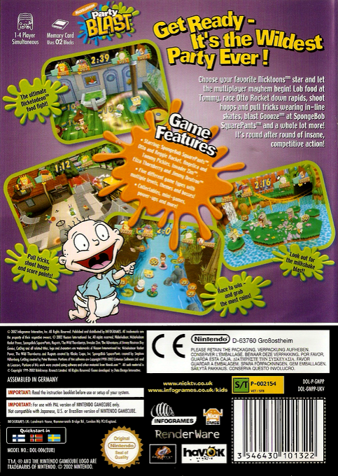Nickelodeon Party Blast — box-2D-back (EU)