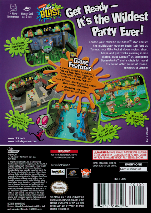 Nickelodeon Party Blast — box-2D-back (US)