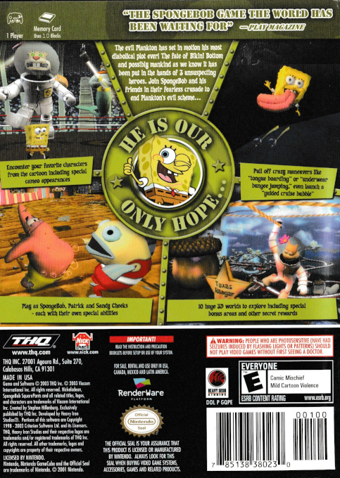 Spongebob Squarepants - Battle For Bikini Bottom — box-2D-back (US)