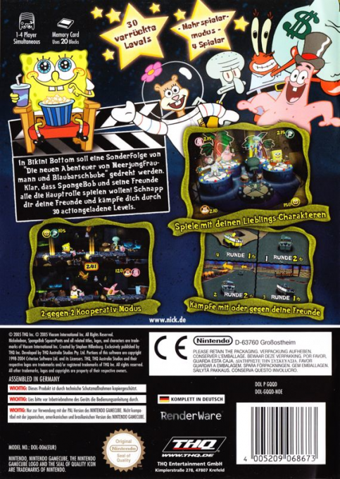 Spongebob Squarepants - Lights, Camera, Pants — box-2D-back (DE)