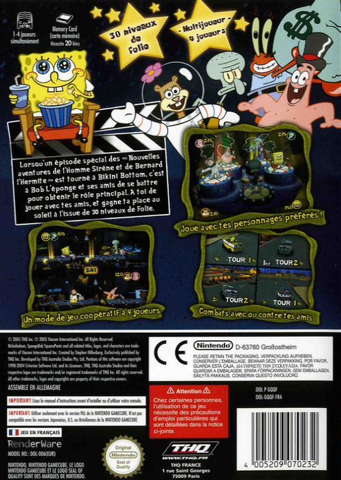 Spongebob Squarepants - Lights, Camera, Pants — box-2D-back (FR)