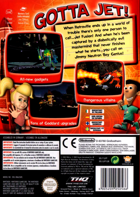 Jimmy Neutron - Jet Fusion — box-2D-back (EU)