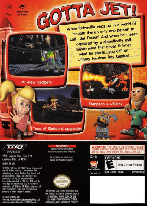 Jimmy Neutron - Jet Fusion — box-2D-back (US)