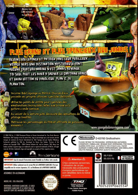 Spongebob Squarepants Movie, The — box-2D-back (FR)