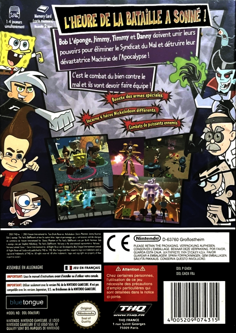 SpongeBob SquarePants and Friends - Unite! — box-2D-back (FR)