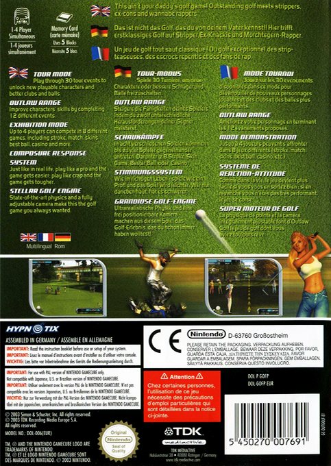 Outlaw Golf — box-2D-back (EU)