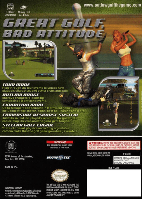 Outlaw Golf — box-2D-back (US)