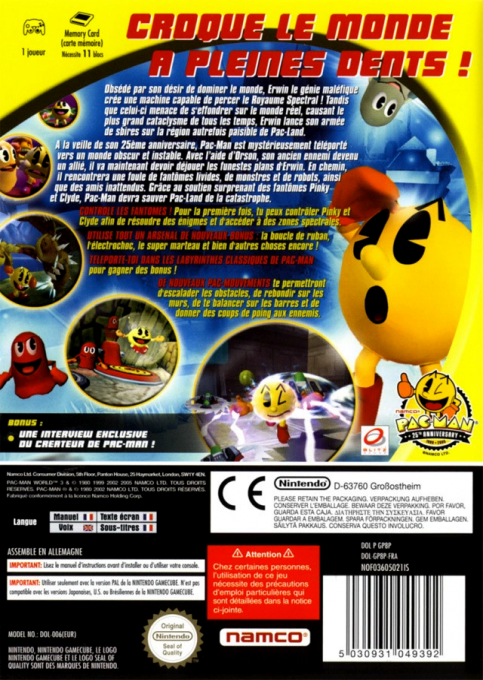 Pac-man World 3 — box-2D-back (FR)