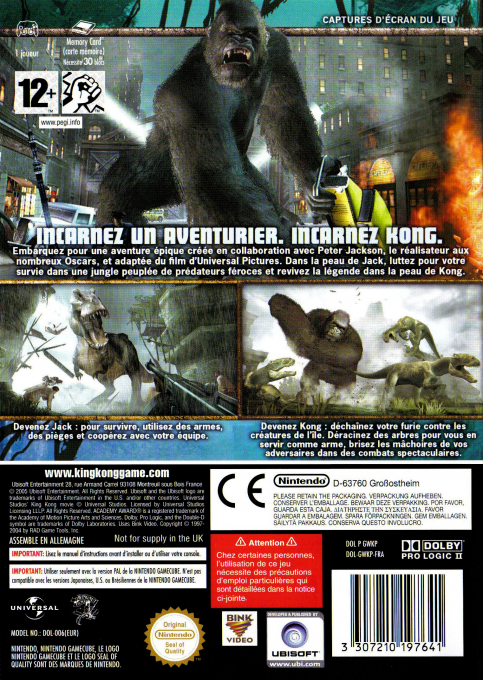 Peter Jackson's King Kong - The Official Game Of The Movie — box-2D-back (FR)