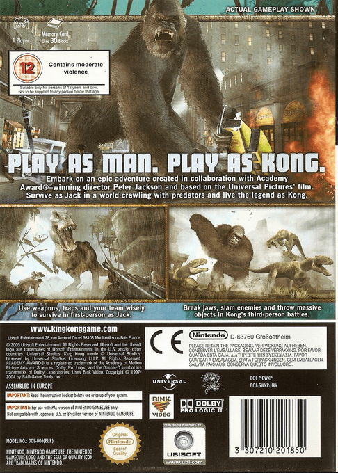 Peter Jackson's King Kong - The Official Game Of The Movie — box-2D-back (EU)