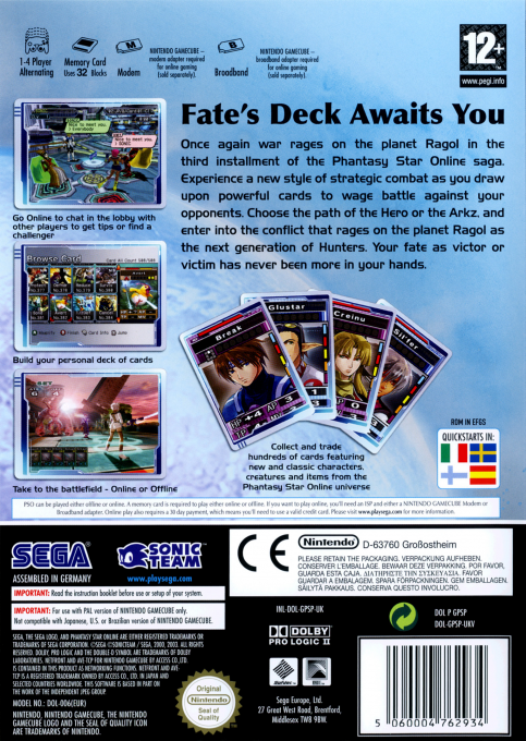Phantasy Star Online Episode III - C.A.R.D. Revolution — box-2D-back (EU)