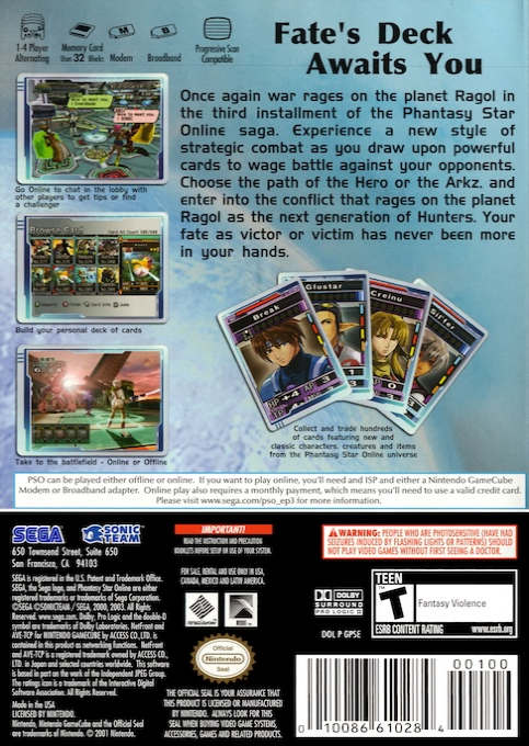 Phantasy Star Online Episode III - C.A.R.D. Revolution — box-2D-back (US)