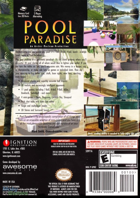 Pool Paradise — box-2D-back (US)