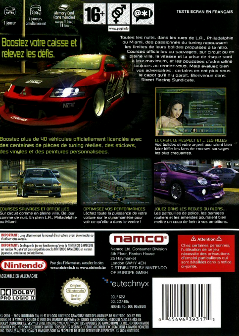 Street Racing Syndicate — box-2D-back (FR)
