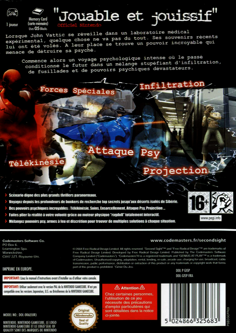 Second Sight — box-2D-back (FR)