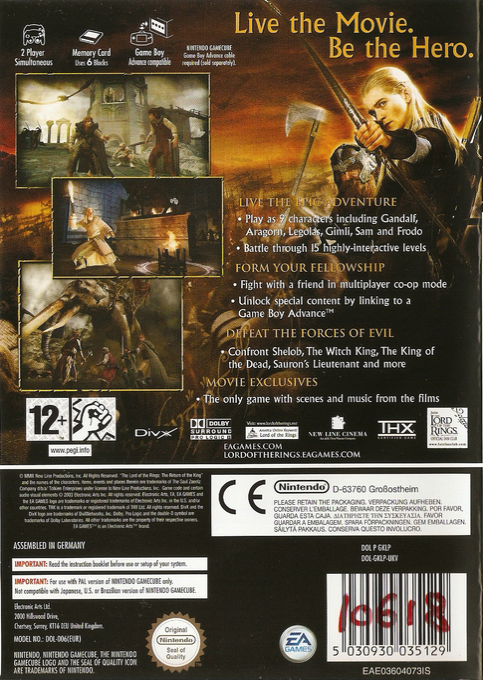 Lord Of The Rings, The - The Return Of The King — box-2D-back (EU)