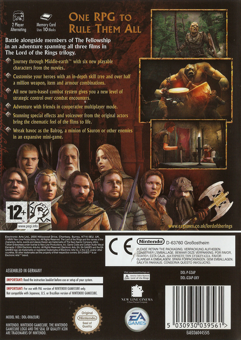 Lord Of The Rings, The - The Third Age — box-2D-back (EU)