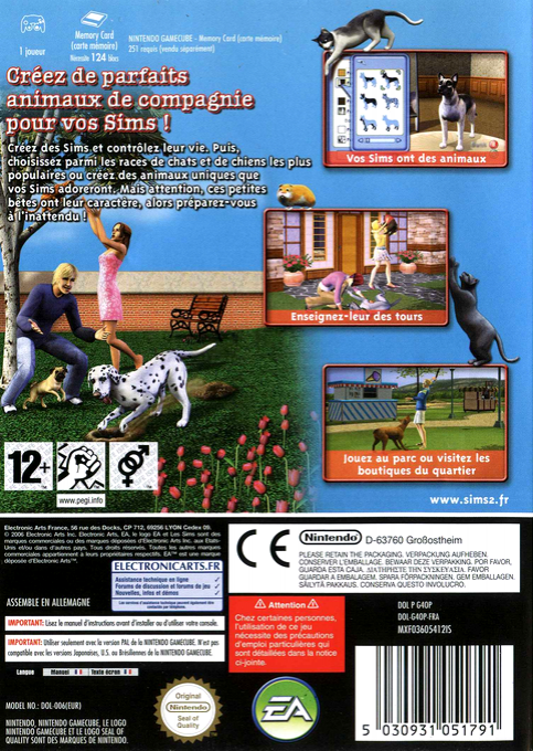 Sims 2 - Pets, The — box-2D-back (FR)