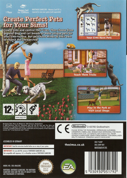 Sims 2 - Pets, The — box-2D-back (EU)