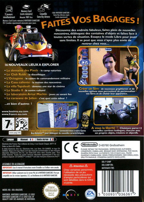 Sims, The - Bustin' Out — box-2D-back (FR)