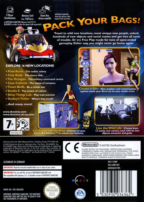 Sims, The - Bustin' Out — box-2D-back (EU)