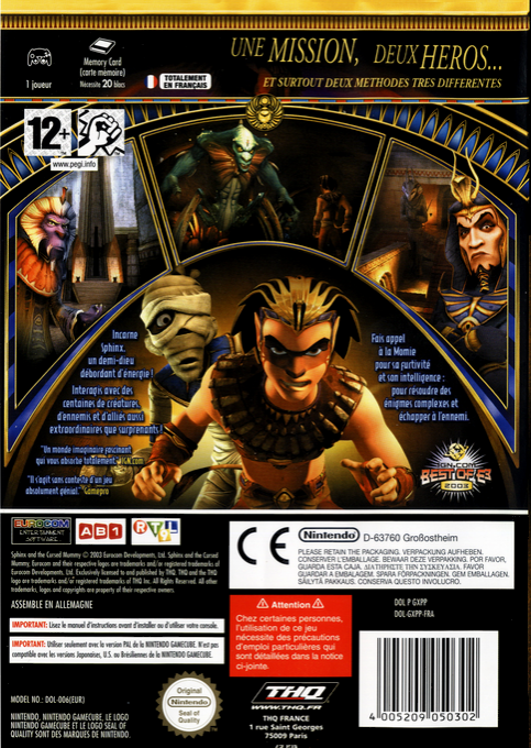 Sphinx And The Cursed Mummy — box-2D-back (FR)