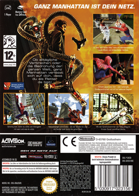 Spider-Man 2 — box-2D-back (DE)