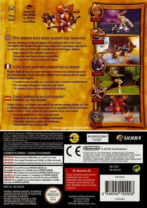 Spyro - A Hero's Tail — box-2D-back (EU)