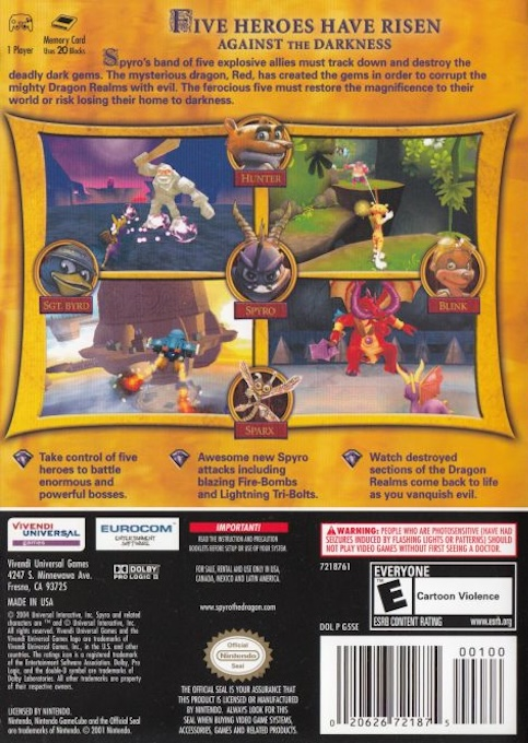 Spyro - A Hero's Tail — box-2D-back (US)