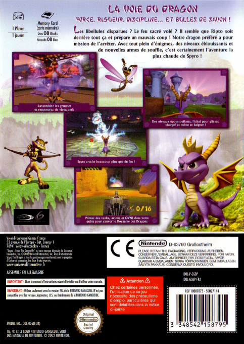 Spyro - Enter The Dragonfly — box-2D-back (FR)