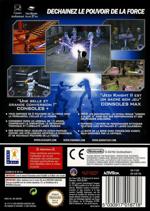 Star Wars Jedi Knight 2 - Jedi Outcast — box-2D-back (FR)