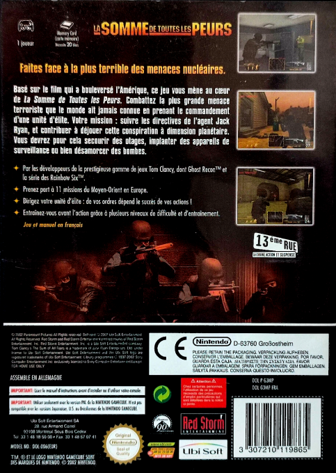 Sum Of All Fears, The — box-2D-back (FR)