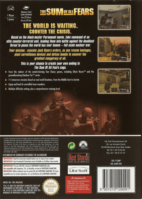 Sum Of All Fears, The — box-2D-back (EU)