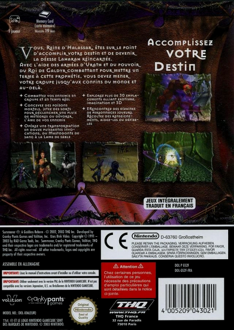 Summoner - A Goddess Reborn — box-2D-back (FR)