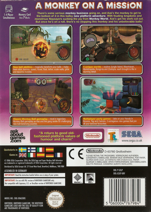 Super Monkey Ball Adventure — box-2D-back (EU)