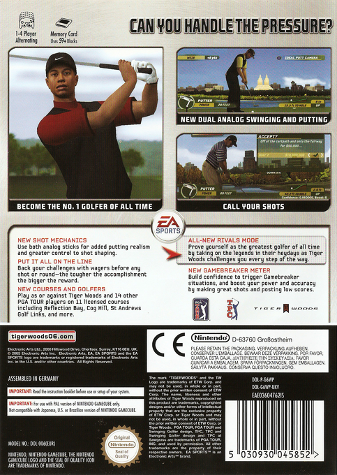 Tiger Woods Pga Tour 06 — box-2D-back (EU)