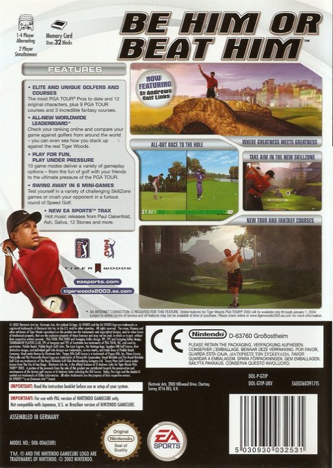 Tiger Woods PGA Tour 2003 — box-2D-back (EU)
