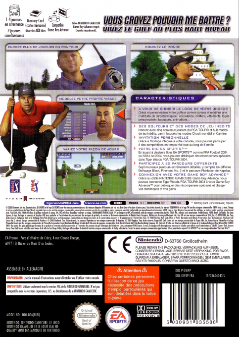 Tiger Woods PGA Tour 2004 — box-2D-back (FR)