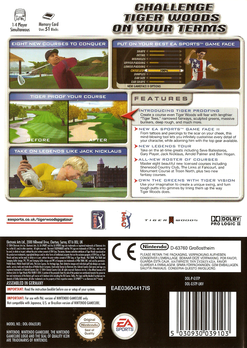 Tiger Woods PGA Tour 2005 — box-2D-back (EU)